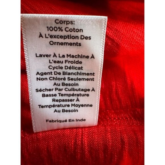 Talbots Dress 3X Red Short Flutter Sleeve Cotton Slub Washable Lightweight NEW - Picture 5 of 10